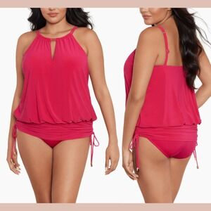 NWT $188 Magicsuit [ 16 ] Susan Keyhole Skirted‎ One-Piece Swimsuit Pink #T1996